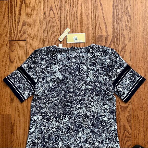 MICHAEL KORS Paisley Print Border Trim Blue Dress Size Women's Size S NWT - Picture 6 of 12